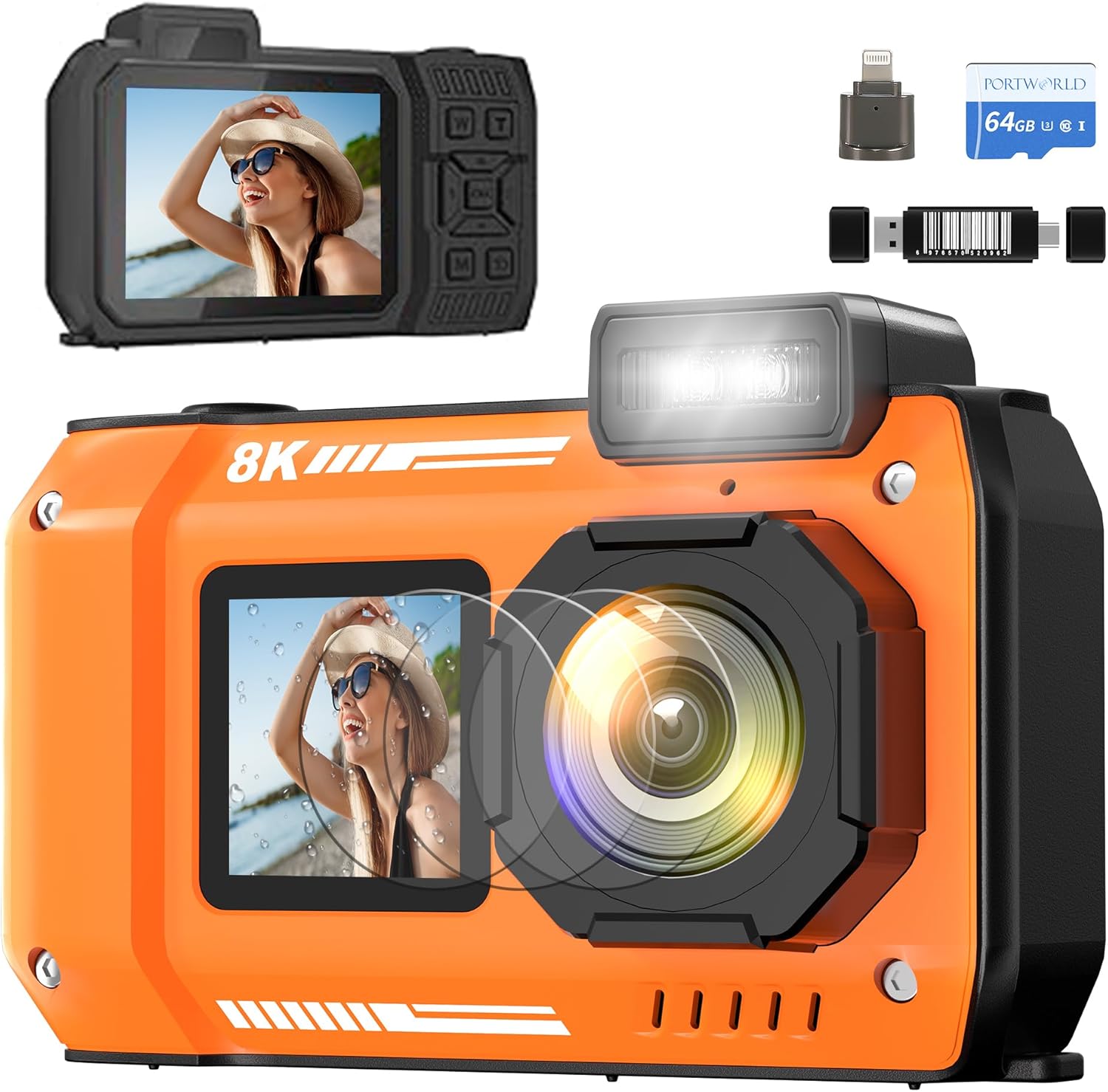 8K Underwater Camera with 70MP and 18X Zoom for Adventurers