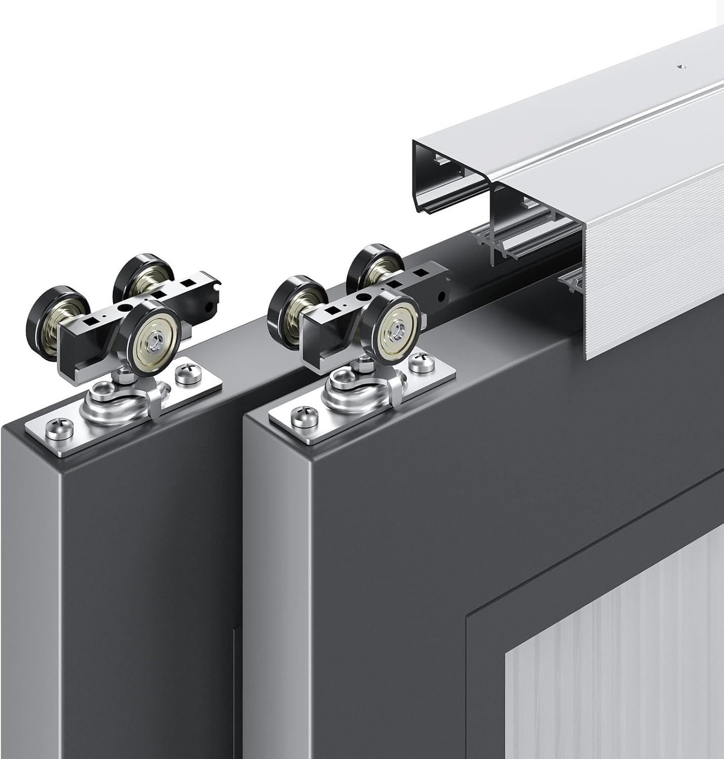 EaseLife 6FT Bypass Double Sliding Pocket Door Hardware Kit