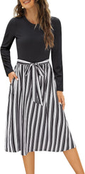 Women 2025 Summer Ribbed Midi Dress - Modest Work & Church Women's