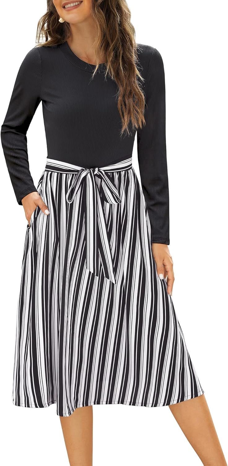 Zattcas Women Summer Dress Modest Midi for Work and Casual Wear