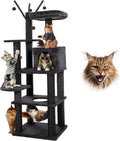 KAMABOKO Gothic Cat Tree 73.6 in Black Cat Tower - Spooky Stylish