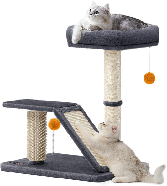 Multifunctional Cat Scratching Post with Bed and Ramp for Cats