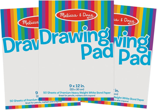 Melissa & Doug Drawing Paper Pad 3-Pack - 150 Sheets, FSC Certified