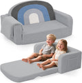 Extra Wide Kids Couch 2-in-1 Toddler Sofa - Convertible Cozy Seat