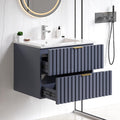 24 in Bathroom Vanity with Sink Combo - Floating Blue Cabinet