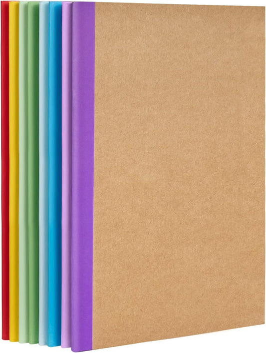Gwybkq Kraft 8-Pack College Ruled Notebooks - Versatile for School & Office