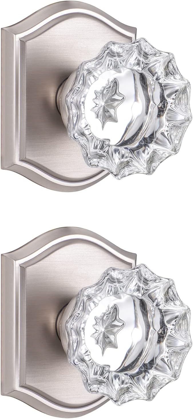 2 Pack Crystal Dummy Door Knobs for Stylish Home Decor