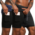 Men's 2 in 1 Workout Running Shorts 7in with Zipper Pockets