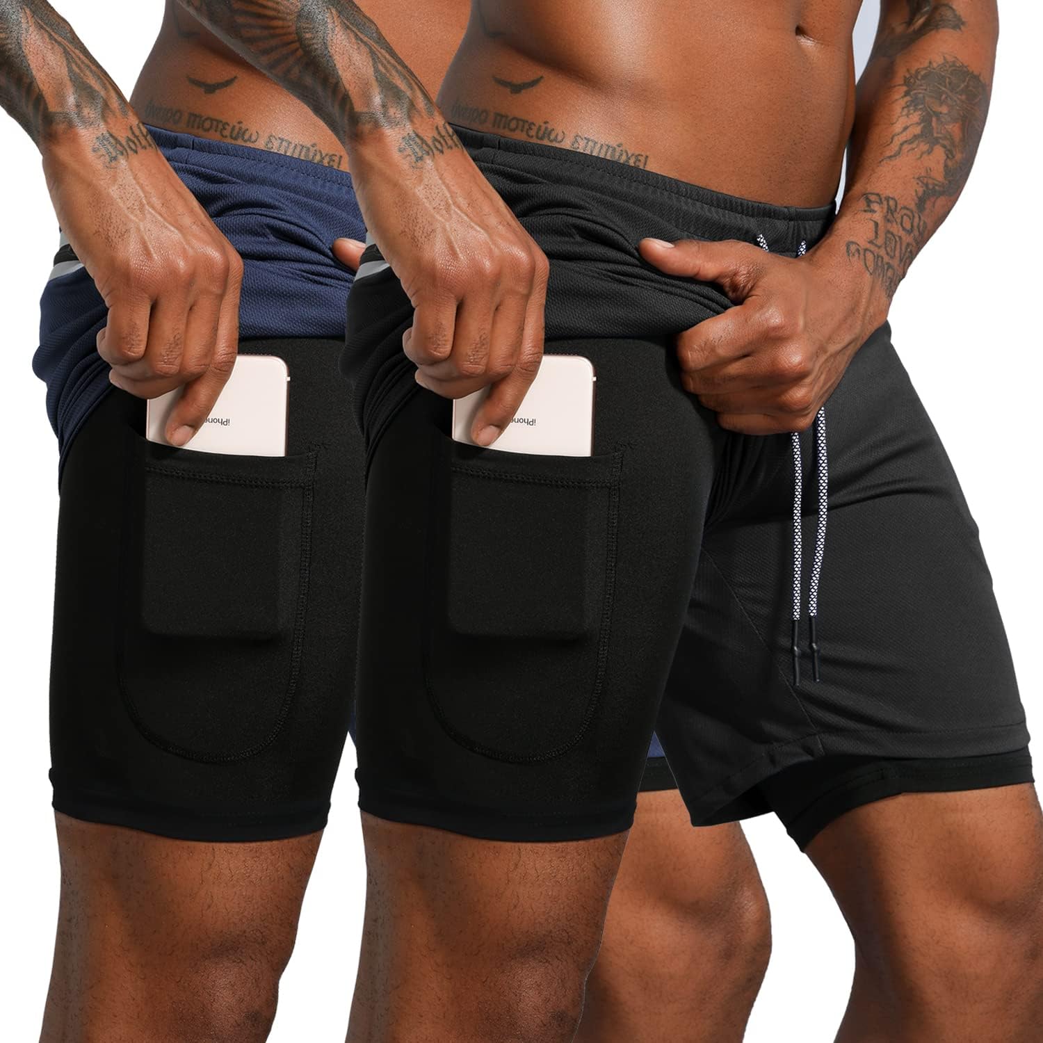 Leidowei Men's 2 in 1 Workout Running Shorts for Active Lifestyle