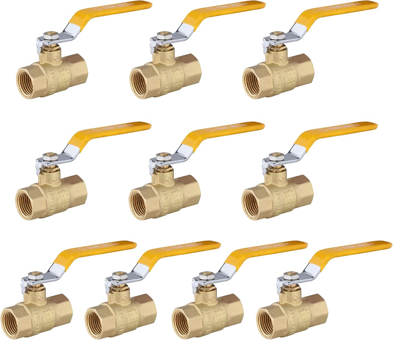 Pack of 10 Heavy Duty Full Port Brass Ball Valve for Plumbing