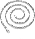 925 Sterling Silver Box Chain Lobster Clasp Necklace - Timeless