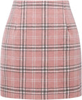 Womens High Waist Plaid Skirt Bodycon Pencil Wool Mini (Style T88D)