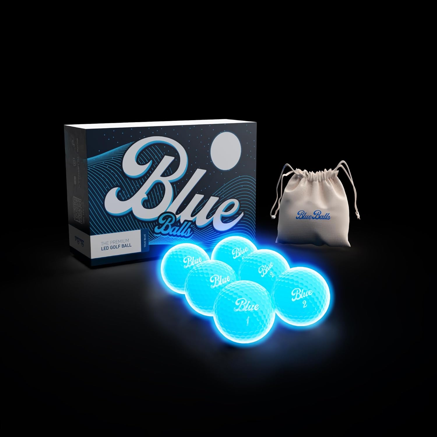 Blue Balls Premium LED Light Up Golf Balls for Night Golf Fun
