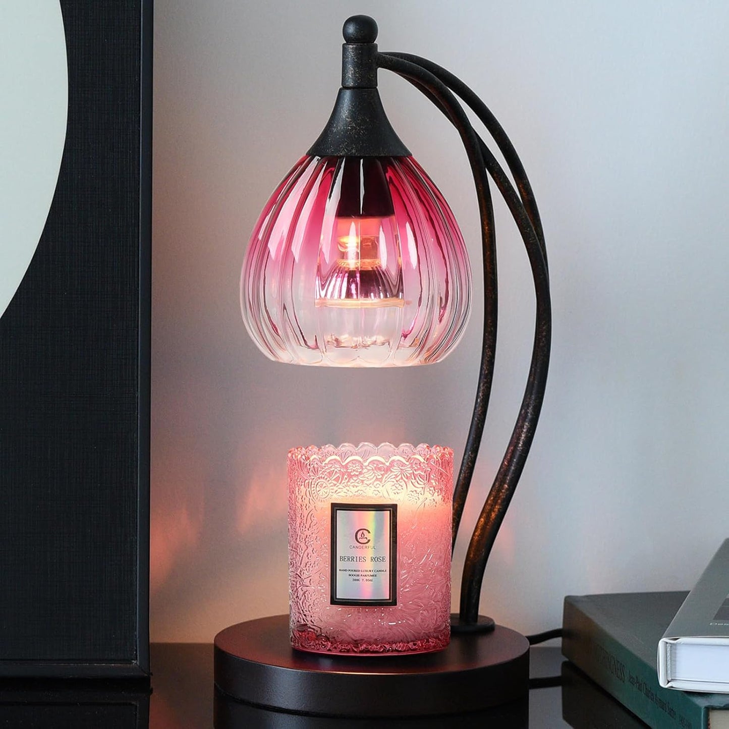 Candle Warmer Lamp with Timer for Jar Candles - Ruby Red