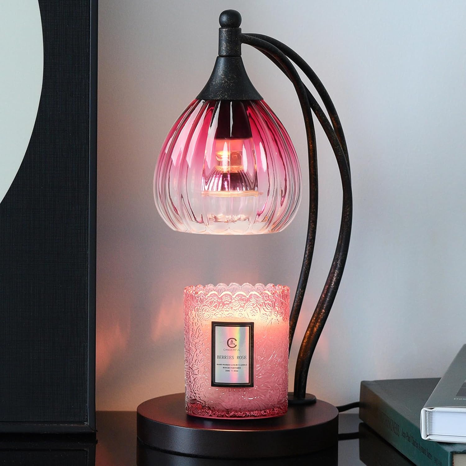 Candle Warmer Lamp with Timer for Jar Candles - Ruby Red