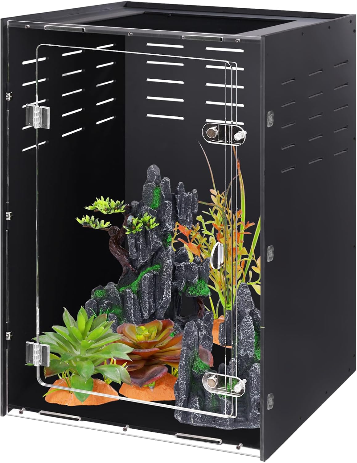Crested Gecko Reptile Terrarium 16x16x25 for Nocturnal Pets