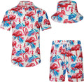 Men's Flower Hawaiian Set with Bucket Hat - Viscose Blend Summer Suit