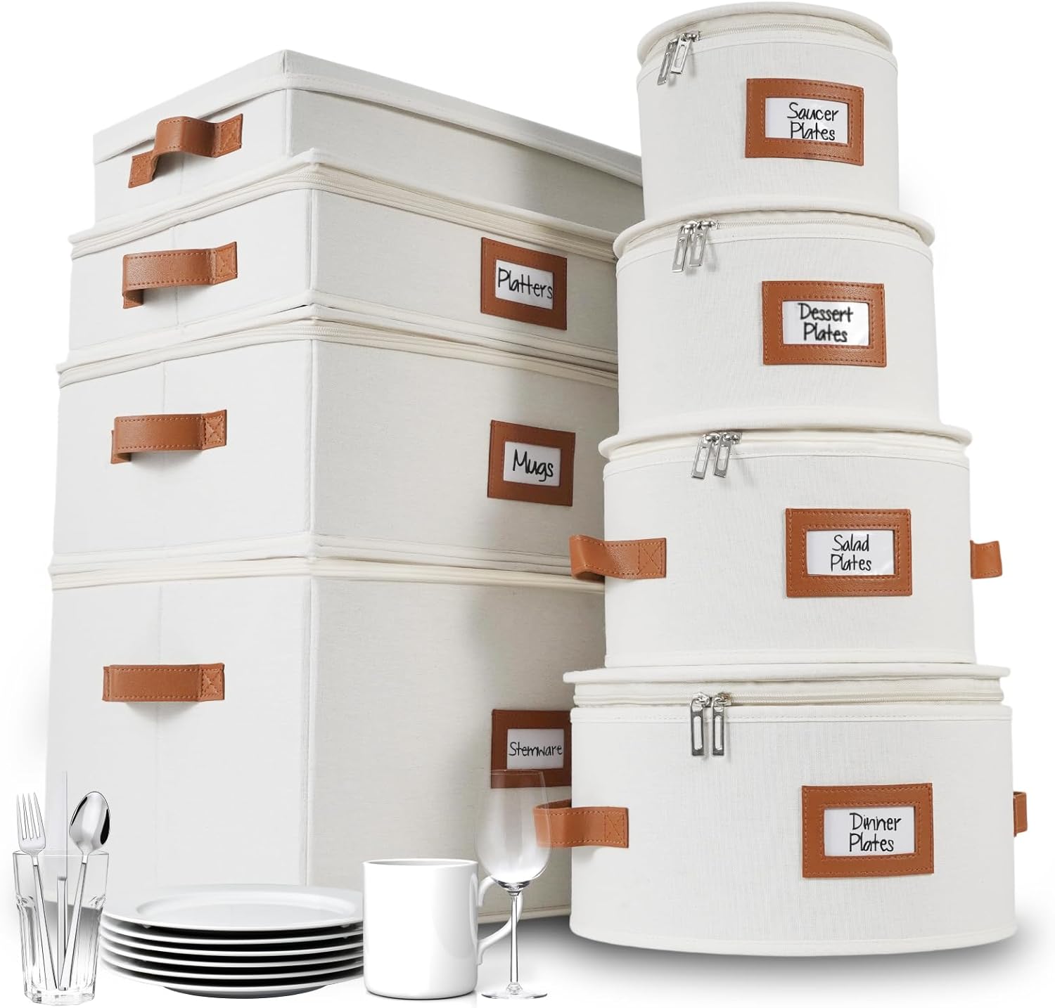 HOMELUX THEORY Hard Shell China Storage Containers for Dishes