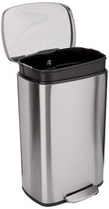 Smudge Resistant Rectangular Trash Can 50L - Soft-Close Pedal