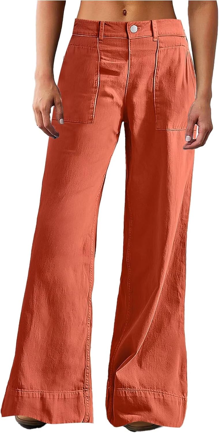 Flamingals Wide Straight Leg Mid Rise Baggy Denim Jeans for Style