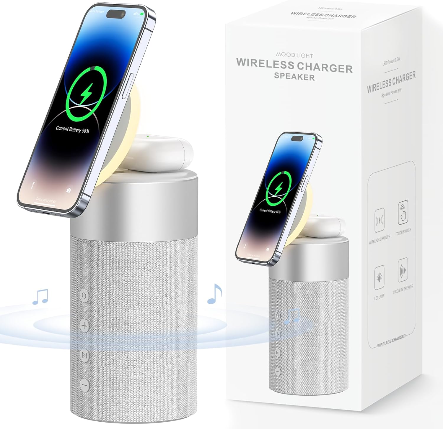 COLSUR 3-in-1 Mag-Safe Charger for iPhone - Fast Charging & Ambient Light