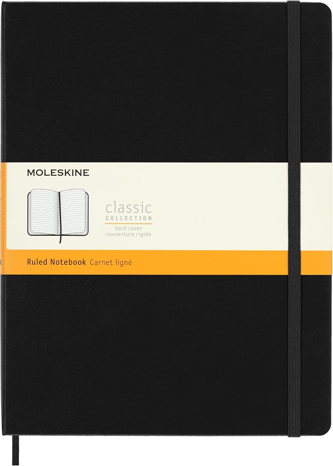 Moleskine XL Ruled Notebook, Black, 192 Pages