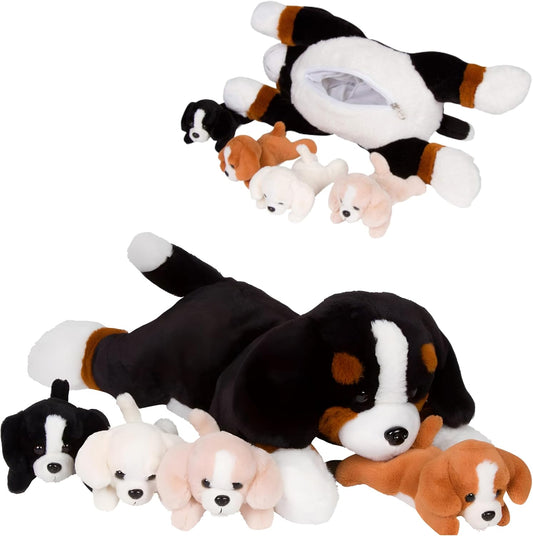 PixieCrush Dog Stuffed Animals - Adorable Bernese Mommy Set