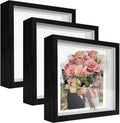 12x12 Shadow Box Frame Display Case with Letter Stickers - 3 Pack