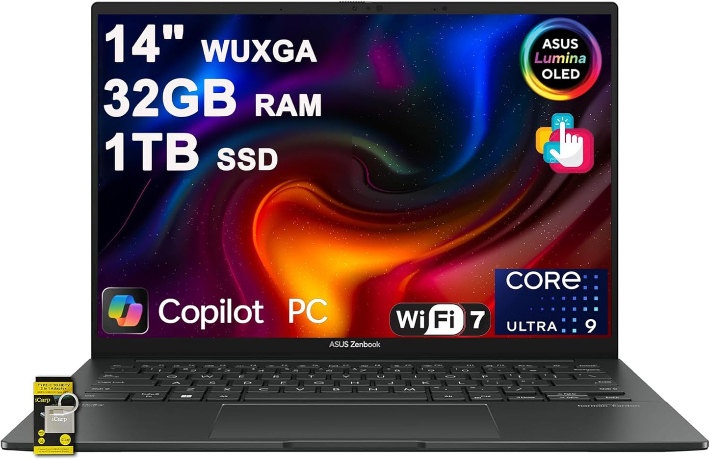 ASUS Zenbook 14 Laptop with 14in OLED Touchscreen and 32GB RAM