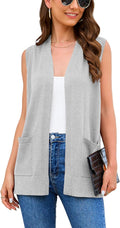 Women's Long Sleeve Cardigan Sweater Vest - Soft Knit Open Front