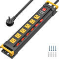 Metal Mount Surge Protector w/ 6 Outlets & Switches - Green Box Innovations