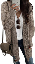 Sidefeel Womens Long Sleeve Open Front Cardigan - Oversized Cozy Fit