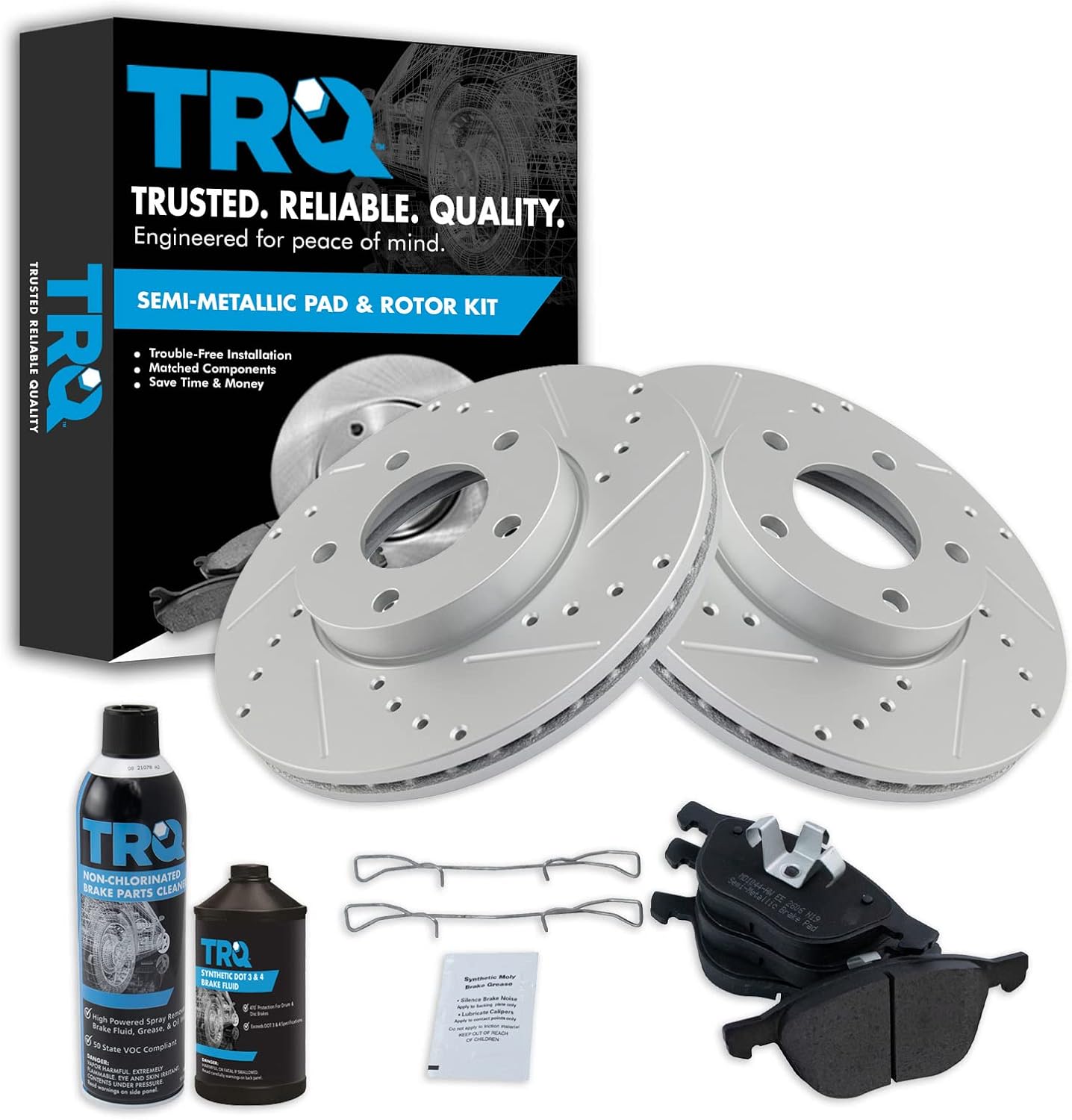 TRQ Front Performance Brake Pad & Rotor Kit for Mazda 3 2004-2013