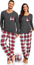 Matching Christmas Plaid Pajamas Set For Couples - Soft Modal Lounge )