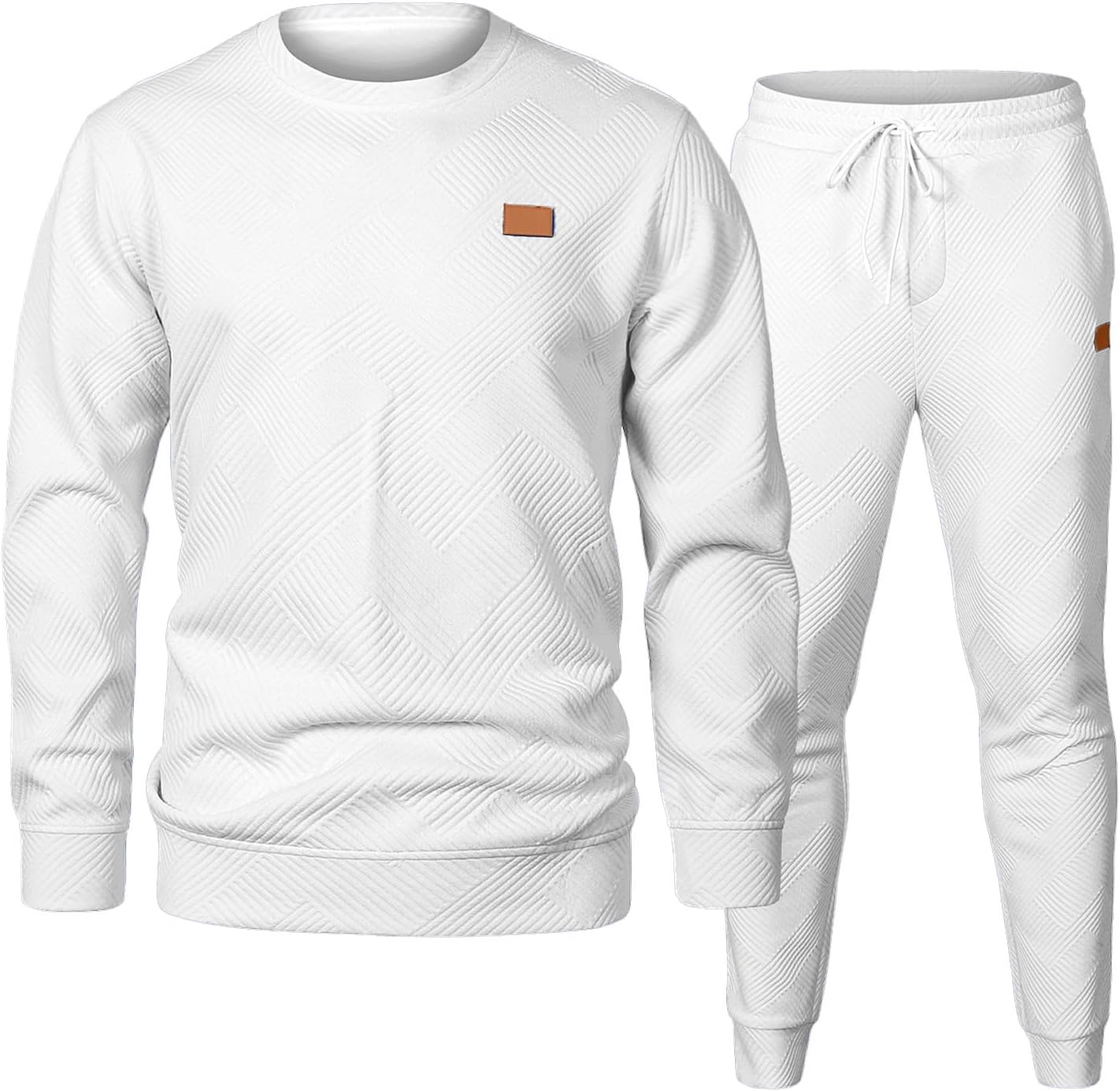 JMIERR Men's 2 Piece Outfits Knit Jacquard Tracksuit Set