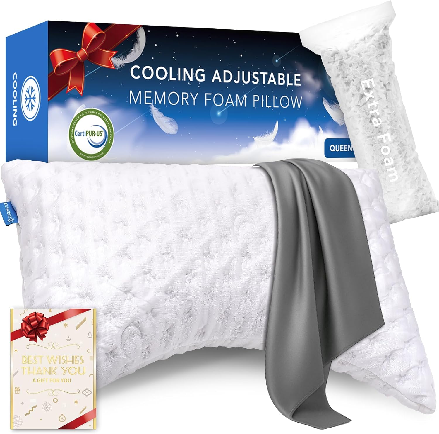 Cooling Side Sleeper Pillow for Neck and Shoulder Pain Relief