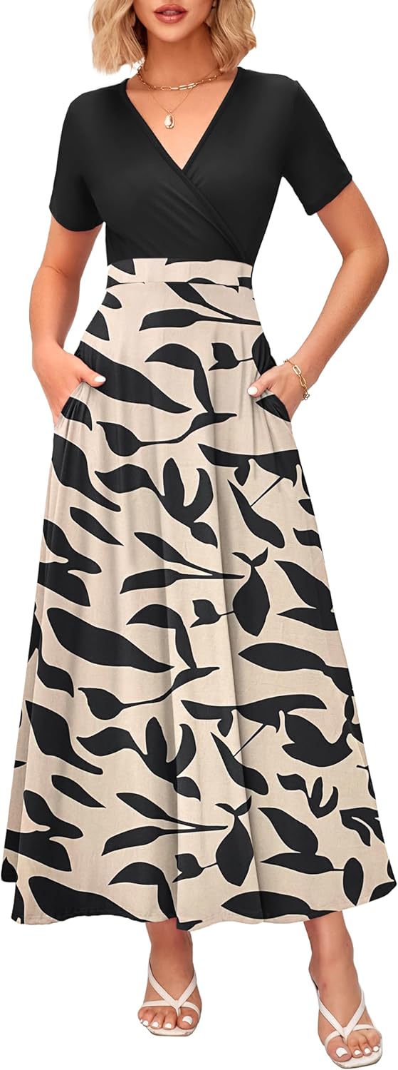 WNEEDU Women's Summer Maxi Dress with Pockets for Every Occasion