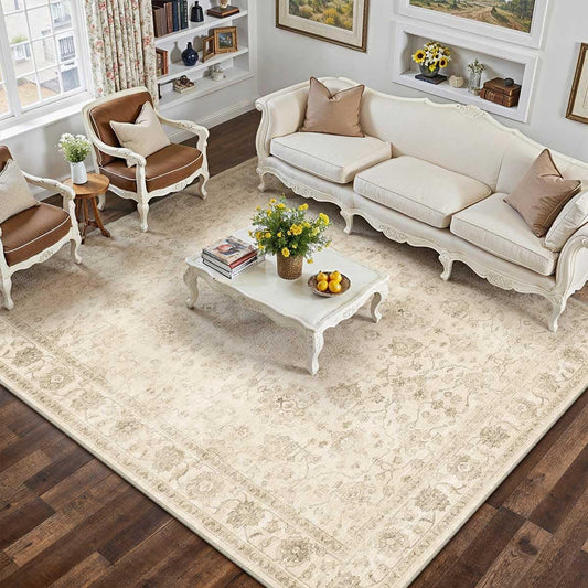 6x9 Washable Area Rug for Living Room Bedroom - Vintage Style