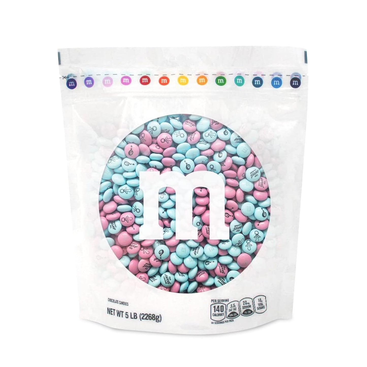 M&M'S World Gender Reveal Milk Chocolate Candy 5lb Bag for Parties