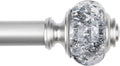 1 Inch Silver Curtain Rods for Windows 140 to 195 in - Telescoping
