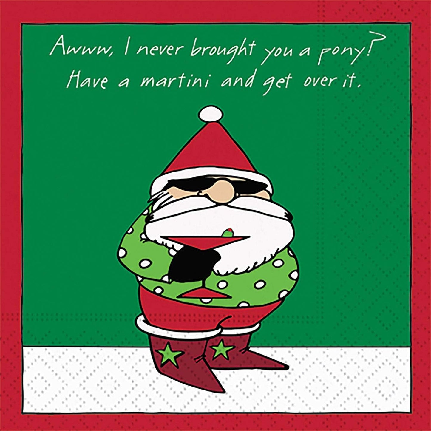 Christmas Cocktail Napkins: Have A Martini & Relax!