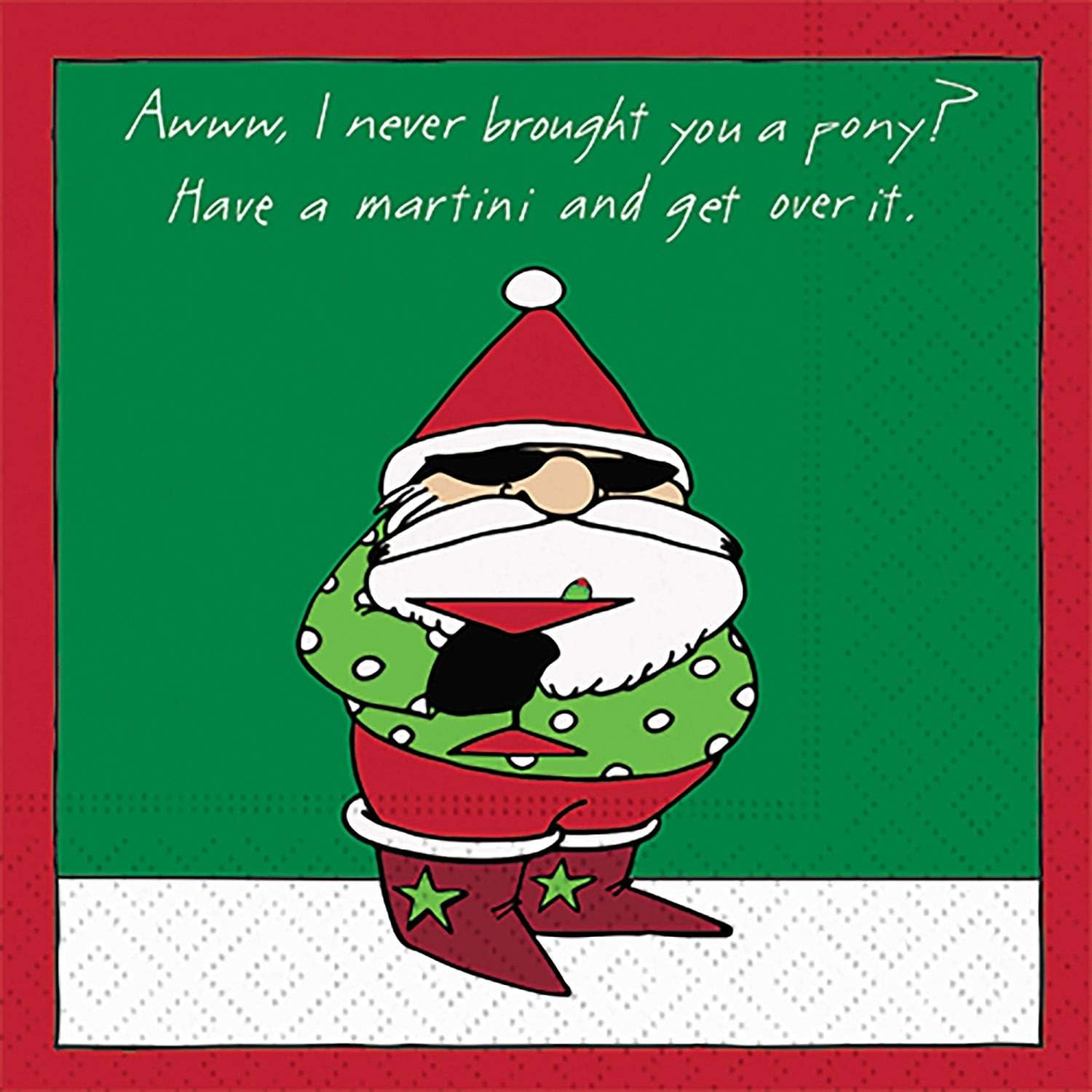 Christmas Cocktail Napkins: Have A Martini & Relax!