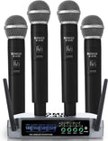 Wireless Microphone System 4-Channel Cordless Mic Set - Reliable Long