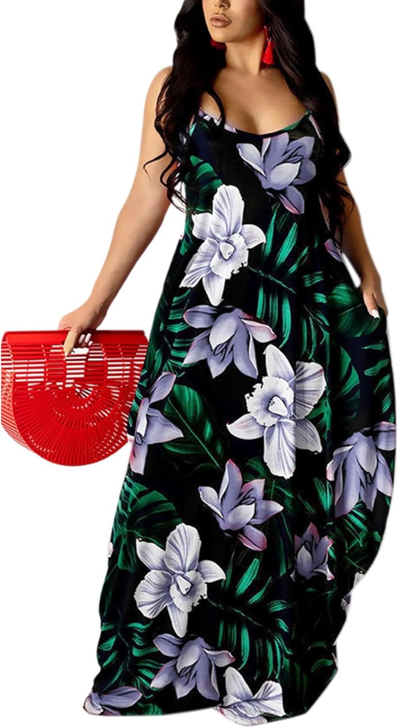 UOUA Hawaiian Dresses for Women Plus Size Summer Maxi Style