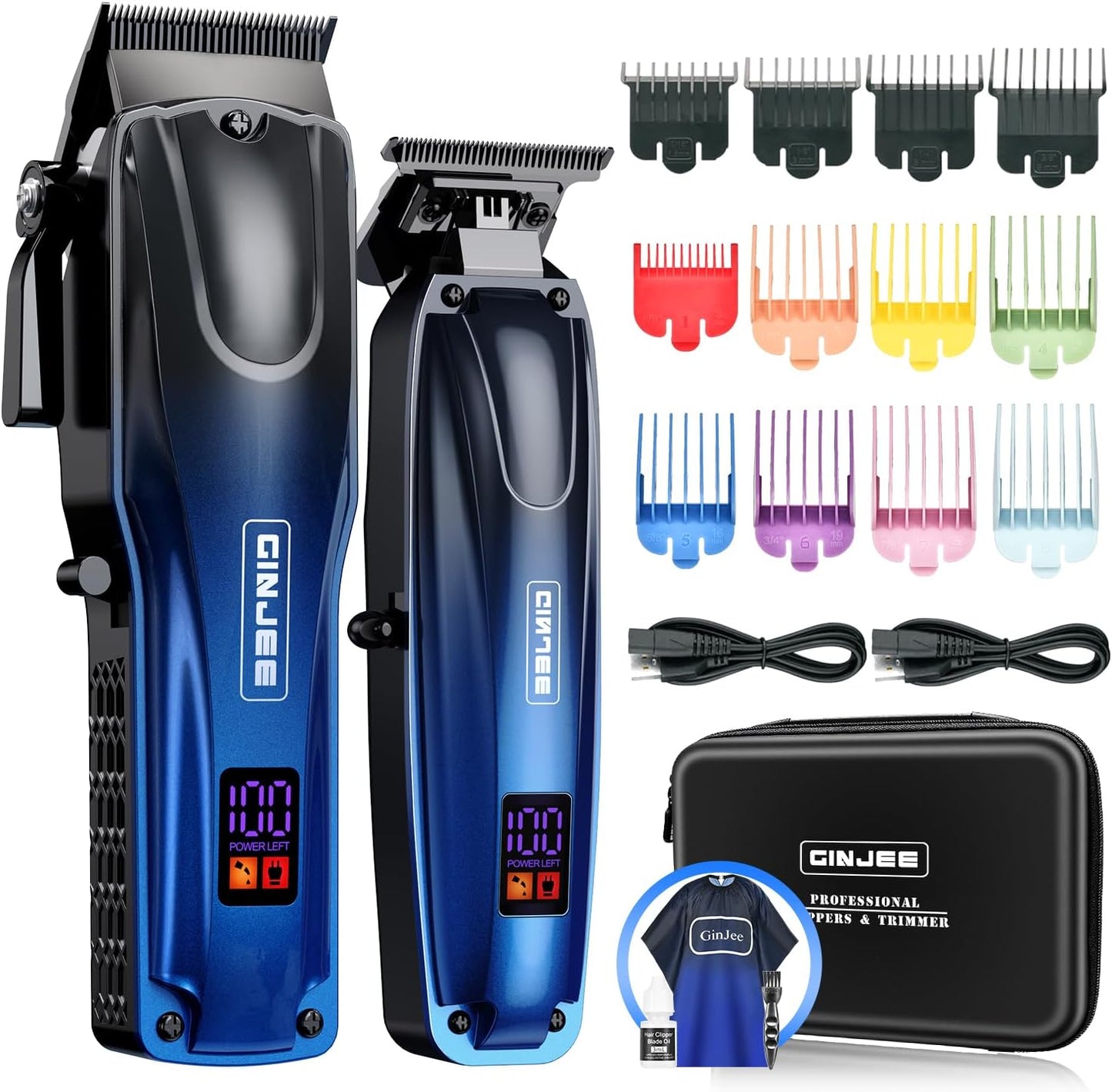 Professional Barber Clippers for Men with Fade Lever and Case