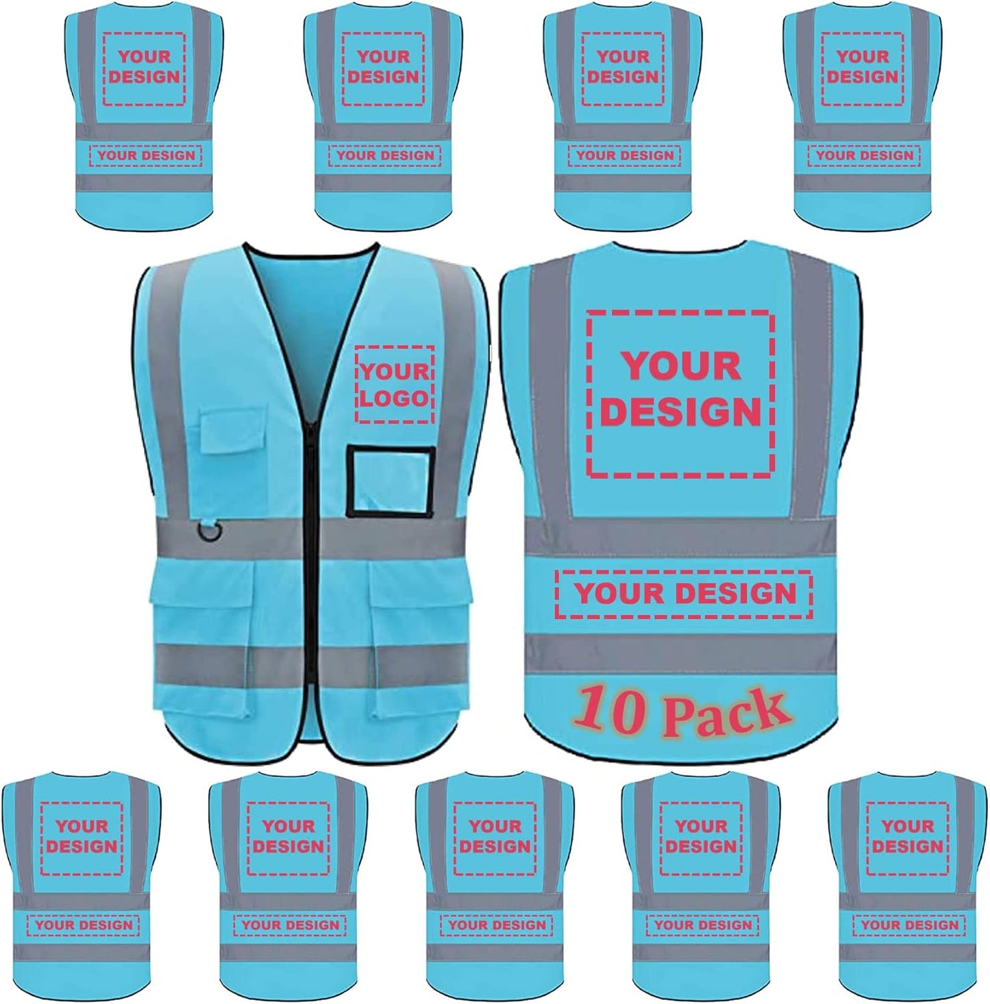 Custom Logo Safety Vest for High Visibility and Comfort