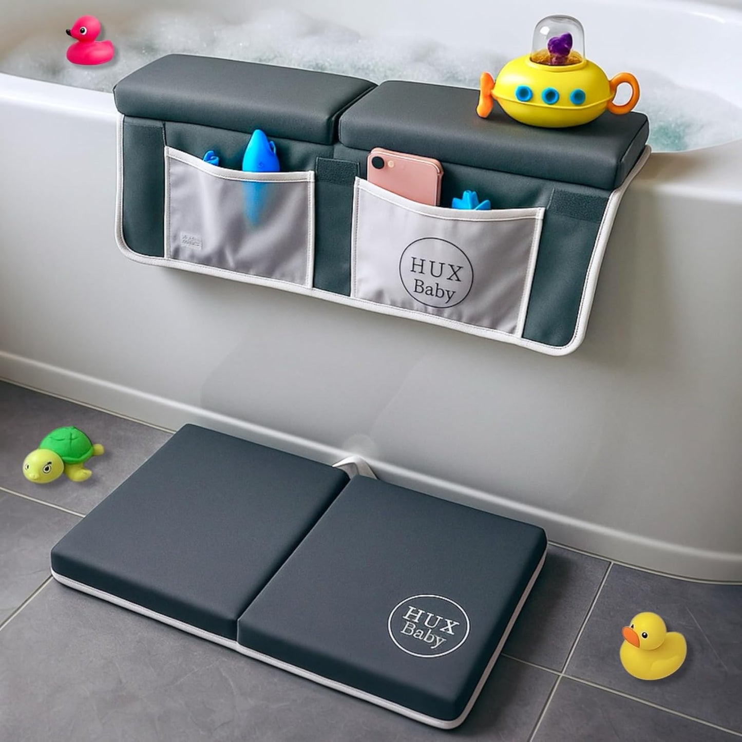 Comfortable Baby Bath Kneeler and Elbow Rest Pad Set for Parents
