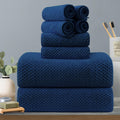 8-Piece Navy Bath Towels Set - Oversized 600 GSM Luxury Towels