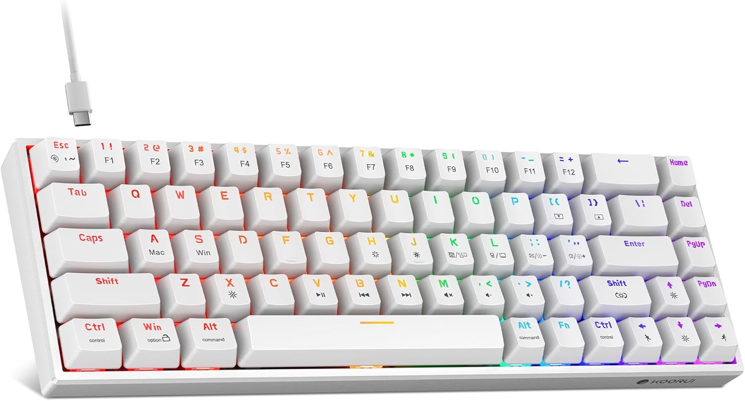 KOORUI 60% Blue Switch Gaming Keyboard