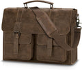 Leather Messenger Bag for Men 15.6 in Vintage Waterproof Laptop Bag